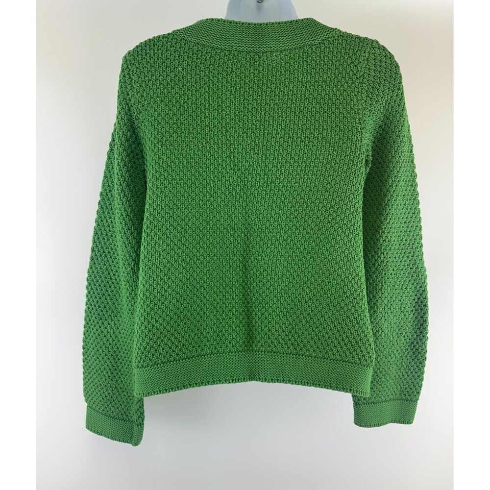 Boden Knit Cardigan Kelly Green Snap Covered Faux Buttons Chunky WK734 Womens 4 - Picture 8 of 16